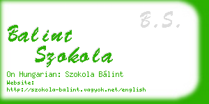 balint szokola business card