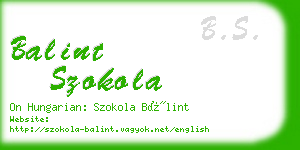 balint szokola business card